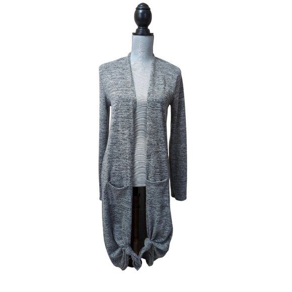 Agnes & Dora Duster Cardigan Womens M Gray Open Front Long Sleeve Pockets - Picture 1 of 9